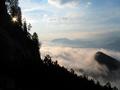 ber dem Ennstal geht die Sonne auf - unten aus dem Nebelmeer lugt der Tressenstein hervor