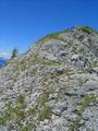 Die letzten Meter zum Gipfelkreuz am Lackenkogel sind etwas steiniger, aber vllig unschwierig