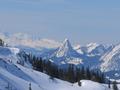 Gipfelblick nach Westen - der Hochtausing zeigt sich von seiner schmalen Seite - links hinten der Dachstein