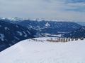 Blick in die Niederen Tauern - Holzverbauungen sollen das Verblasen des Schnees verhindern