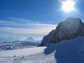 Beim Start steht die Sonne ber dem Koppenkarstein