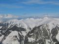 Blick nach Norden zu meinem gestrigen Tourenziel - dem Hhnereck (links). Rechts das Schreinl. Direkt hinter dem Hhnereck ragt die markante Schoberspitze empor.