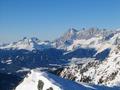 Blick nach Nordwesten zu den Dachsteingipfeln. Links davon der Gosaukamm mit der Bischofsmtze