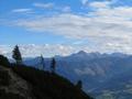 Am Weg zum Friedenskircherl mit Blick in die stlichen Schladminger Tauern um den massiven Gr. Knallstein.