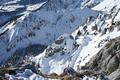 Tiefblick zur kleinen Jagdhtte (links unten) nahe der Luseralm.