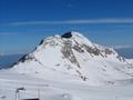 Raus aus der vollen Gondel in die Gletscherregion am Hunerkogel - Blick zu den Gjaidsteinen, die wir heute umrunden wollen. Abfahrt nach links ber den Hallsttter Gletscher und Aufstieg von rechts ber die Rumpler-Tour.