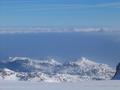 Blick ber den Hallsttter Gletscher nach Norden. Nebel und Dunst in Obersterreich.