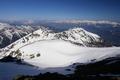Blick nach Nordwesten �ber den Moserspitz (links) bis zum Stein am Mandl (rechts) - der Grat, den ich mit Schneeschuhen am 17.01.2009 �berschritten hatte.