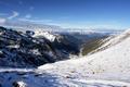 Blick hinaus Richtung Aigen im Ennstal. Im Hintergrund das Tote Gebirge um Liezen.