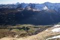 Tiefblick ins Sattental. Dahinter Spateck, Schusterstuhl und S�uleck.