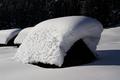 Am Nachmittag ist der Schnee auf den sdseitig ausgerichteten Dchern ordentlich geschmolzen.