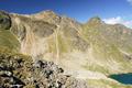 ... zur Wasserfallspitze (links) zieht. Leicht rechts der Bildmitte unser spteres Aufstiegsgebiet hinauf in die Scharte, welche auf der rechten Seite durch den Hinteren Wildkarstein begrenzt wird.