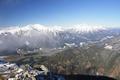 Blick �ber den Talgraben zwischen St. Johann am Tauern und Hohentauern in die Rottenmanner und W�lzer Tauern. Links der Bruderkogel, rechts die B�sensteingruppe (zuletzt im heurigen Sommer �berschritten).