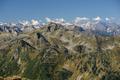 Blick ber die Schladminger Tauern zu einigen der hchsten Gipfel der Radstdter Tauern um Weieck, Mosermandl und Faulkogel.