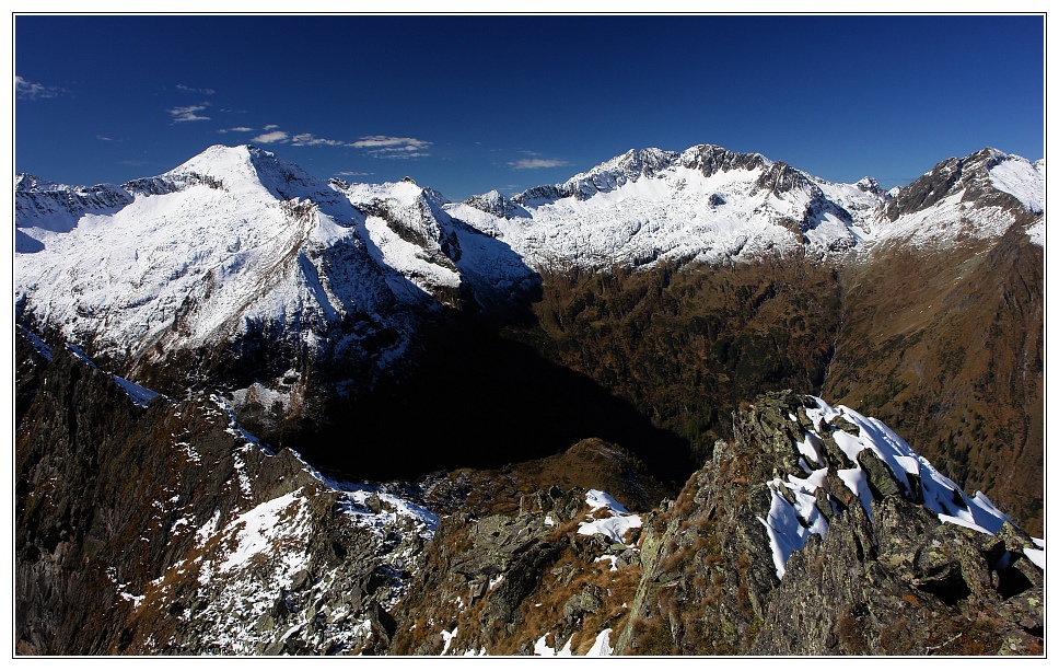 Blick vom Hochgang auf Schneck und Deichselspitze