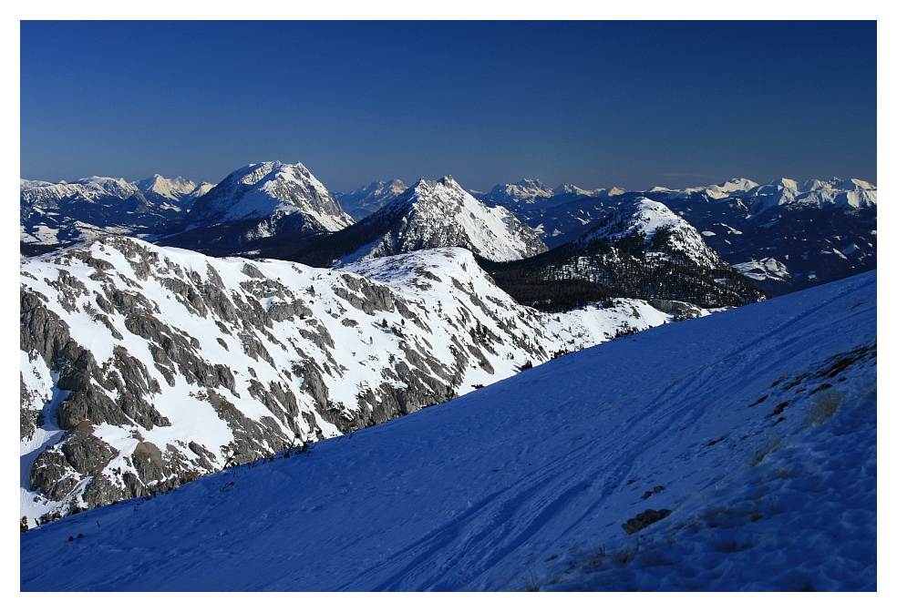 Die Grbminger Hausberge von der Luserwand aus gesehen