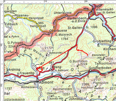 Die Tourengebiete zwischen Haller Mauern und Gesäuse, zwischen Admont und St. Gallen.