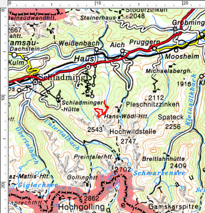 Das Tourengebiet südlich vom Ennstal 