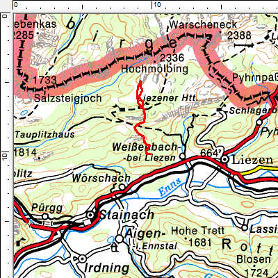 Tourengebiet Liezener Hütte - Kleinmölbing