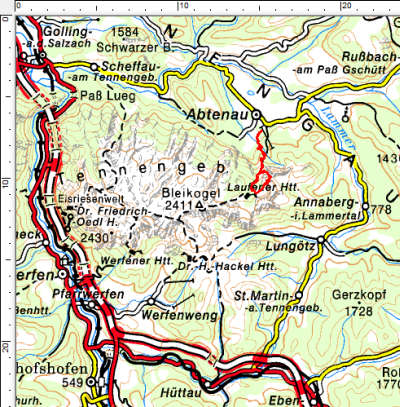 Tourengebiet Abtenau - Laufener Hütte